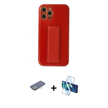 MARSİLYAN™- iPhone 12 Pro Kılıf Yörünge Yansıma - Siyah 3D Antistatik Seramik Nano Ekran Koruyucu + Renkli Kamera Lens Koruma Cam - SI