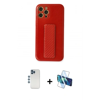 MARSİLYAN™- iPhone 12 Pro Kılıf Yörünge Yansıma - Siyah 3D Antistatik Seramik Nano Ekran Koruyucu + Shine Kamera Lens - MI