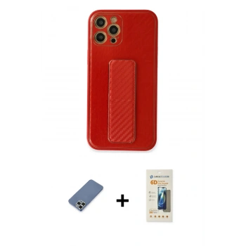 MARSİLYAN™- iPhone 12 Pro Kılıf Yörünge Yansıma - Siyah 6D Mat Seramik Hayalet Nano Ekran Koruyucu + Metal Kamera Lens Koruma Cam - AKYL