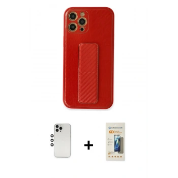 MARSİLYAN™- iPhone 12 Pro Kılıf Yörünge Yansıma - Siyah 6D Mat Seramik Hayalet Nano Ekran Koruyucu + Shine Kamera Lens - GS