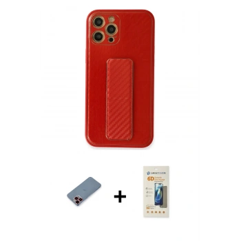 MARSİLYAN™- iPhone 12 Pro Kılıf Yörünge Yansıma - Siyah 6D Mat Seramik Hayalet Nano Ekran Koruyucu + Metal Kamera Lens Koruma Cam - KI
