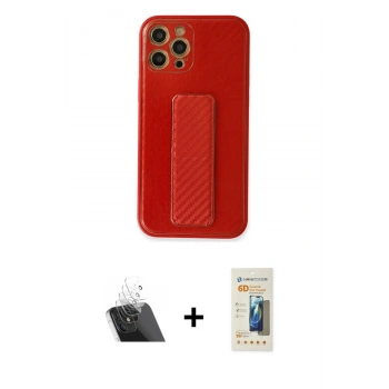 MARSİLYAN™- iPhone 12 Pro Kılıf Yörünge Yansıma - Siyah 6D Mat Seramik Hayalet Nano Ekran Koruyucu + Kamera Lens Koruma Cam - SF