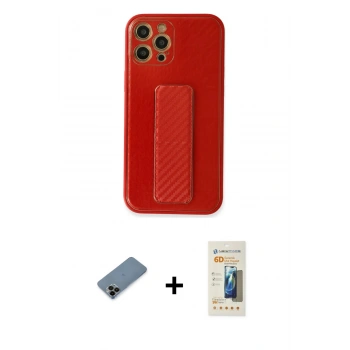 MARSİLYAN™- iPhone 12 Pro Kılıf Yörünge Yansıma - Siyah 6D Mat Seramik Hayalet Nano Ekran Koruyucu + Shine Kamera Lens Koruma Cam - SH