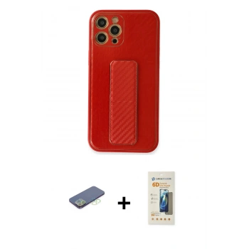 MARSİLYAN™- iPhone 12 Pro Kılıf Yörünge Yansıma - Siyah 6D Mat Seramik Hayalet Nano Ekran Koruyucu + Renkli Kamera Lens Koruma Cam - YL