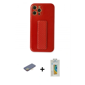 MARSİLYAN™- iPhone 12 Pro Kılıf Yörünge Yansıma - Siyah Polymer Nano Ekran Koruyucu + Renkli Kamera Lens Koruma Cam - SI