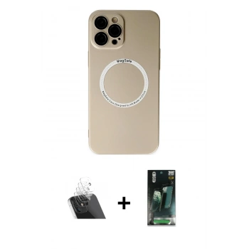 MARSİLYAN™- iPhone 12 Pro Kılıf Zirve Klasik Prime - Şeffaf 360 Full Body Arka Koruyucu + Kamera Lens Koruma Cam - SF