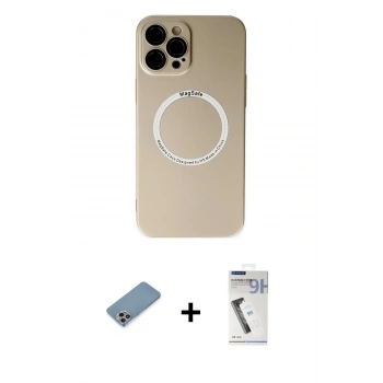 MARSİLYAN™- iPhone 12 Pro Kılıf Zirve Klasik Prime - Şeffaf Uv Polymer Nano Ekran Koruyucu + Shine Kamera Lens Koruma Cam - GI