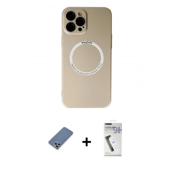 MARSİLYAN™- iPhone 12 Pro Kılıf Zirve Klasik Prime - Şeffaf Uv Polymer Nano Ekran Koruyucu + Metal Kamera Lens Koruma Cam - AKYL