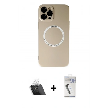 MARSİLYAN™- iPhone 12 Pro Kılıf Zirve Klasik Prime - Şeffaf Uv Polymer Nano Ekran Koruyucu + Kamera Lens Koruma Cam - SF