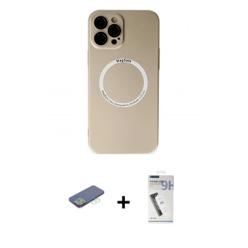 MARSİLYAN™- iPhone 12 Pro Kılıf Zirve Klasik Prime - Şeffaf Uv Polymer Nano Ekran Koruyucu + Renkli Kamera Lens Koruma Cam - YL