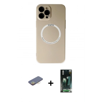 MARSİLYAN™- iPhone 12 Pro Kılıf Zirve Klasik Prime - Siyah 360 Mat Full Body Arka Koruyucu + Renkli Kamera Lens Koruma Cam - SI
