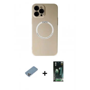 MARSİLYAN™- iPhone 12 Pro Kılıf Zirve Klasik Prime - Siyah 360 Mat Full Body Arka Koruyucu + Shine Kamera Lens Koruma Cam - GI