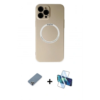 MARSİLYAN™- iPhone 12 Pro Kılıf Zirve Klasik Prime - Siyah 3D Antistatik Seramik Nano Ekran Koruyucu + Metal Kamera Lens Koruma Cam - GS