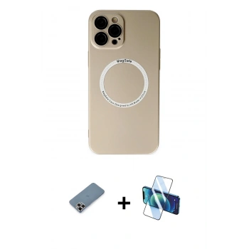 MARSİLYAN™- iPhone 12 Pro Kılıf Zirve Klasik Prime - Siyah 3D Antistatik Seramik Nano Ekran Koruyucu + Metal Kamera Lens Koruma Cam - MR