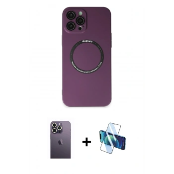 MARSİLYAN™- iPhone 12 Pro Kılıf Zirve Klasik Prime - Siyah 3D Antistatik Seramik Nano Ekran Koruyucu + Neon Fosforlu Kamera Lens - BZ