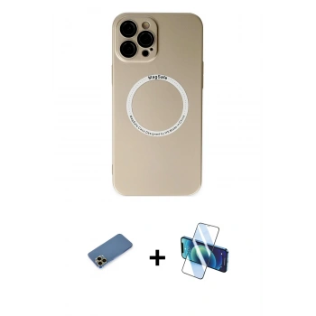 MARSİLYAN™- iPhone 12 Pro Kılıf Zirve Klasik Prime - Siyah 3D Antistatik Seramik Nano Ekran Koruyucu + Shine Kamera Lens Koruma Cam - GD