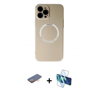 MARSİLYAN™- iPhone 12 Pro Kılıf Zirve Klasik Prime - Siyah 3D Antistatik Seramik Nano Ekran Koruyucu + Renkli Kamera Lens Koruma Cam - TU