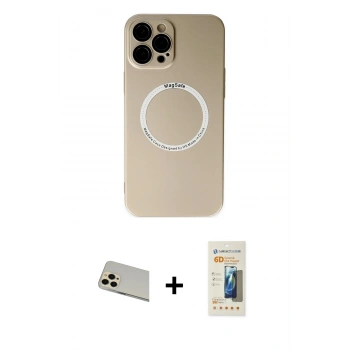 MARSİLYAN™- iPhone 12 Pro Kılıf Zirve Klasik Prime - Siyah 6D Mat Seramik Hayalet Nano Ekran Koruyucu + Rainbow Kamera Lens Koruma Cam - GD