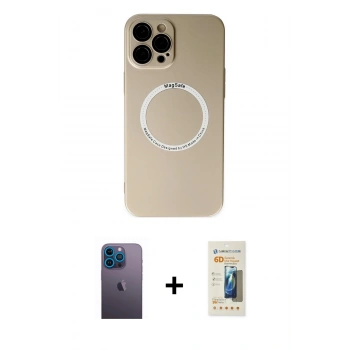 MARSİLYAN™- iPhone 12 Pro Kılıf Zirve Klasik Prime - Siyah 6D Mat Seramik Hayalet Nano Ekran Koruyucu + Neon Fosforlu Kamera Lens - MI