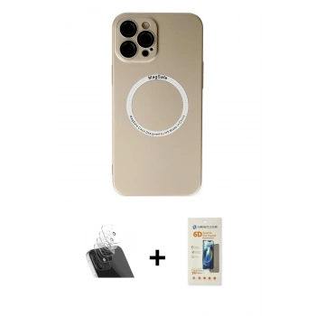 MARSİLYAN™- iPhone 12 Pro Kılıf Zirve Klasik Prime - Siyah 6D Mat Seramik Hayalet Nano Ekran Koruyucu + Kamera Lens Koruma Cam - SF