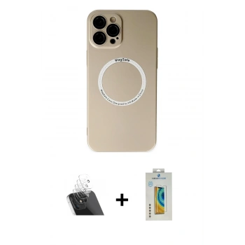 MARSİLYAN™- iPhone 12 Pro Kılıf Zirve Klasik Prime - Siyah Polymer Nano Ekran Koruyucu + Kamera Lens Koruma Cam - SF