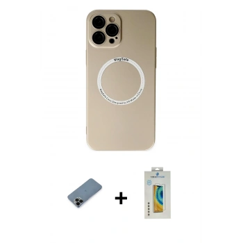MARSİLYAN™- iPhone 12 Pro Kılıf Zirve Klasik Prime - Siyah Polymer Nano Ekran Koruyucu + Shine Kamera Lens Koruma Cam - SH