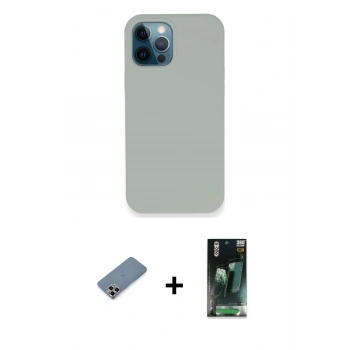 MARSİLYAN™- iPhone 12 Pro Kılıf Zirve Modern Özel Seri - Şeffaf 360 Full Body Arka Koruyucu + Metal Kamera Lens Koruma Cam - MR