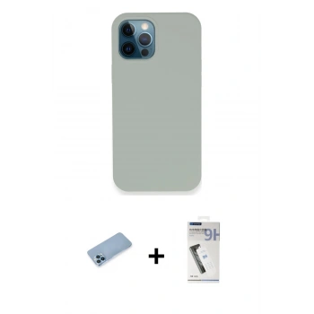 MARSİLYAN™- iPhone 12 Pro Kılıf Zirve Modern Özel Seri - Şeffaf Uv Polymer Nano Ekran Koruyucu + Shine Kamera Lens Koruma Cam - MI
