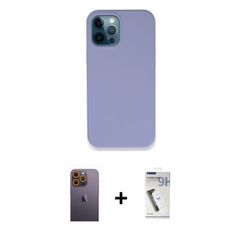 MARSİLYAN™- iPhone 12 Pro Kılıf Zirve Modern Özel Seri - Şeffaf Uv Polymer Nano Ekran Koruyucu + Neon Fosforlu Kamera Lens - SI