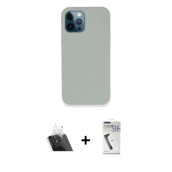 MARSİLYAN™- iPhone 12 Pro Kılıf Zirve Modern Özel Seri - Şeffaf Uv Polymer Nano Ekran Koruyucu + Kamera Lens Koruma Cam - SF