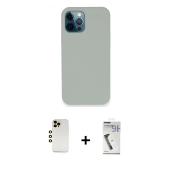 MARSİLYAN™- iPhone 12 Pro Kılıf Zirve Modern Özel Seri - Şeffaf Uv Polymer Nano Ekran Koruyucu + Shine Kamera Lens - GD