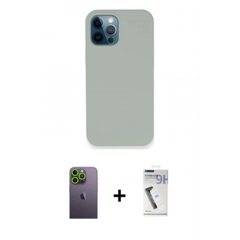 MARSİLYAN™- iPhone 12 Pro Kılıf Zirve Modern Özel Seri - Şeffaf Uv Polymer Nano Ekran Koruyucu + Neon Fosforlu Kamera Lens - YL