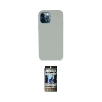 MARSİLYAN™- iPhone 12 Pro Kılıf Zirve Modern Özel Seri - Siyah 34D Hayalet Izgaralı Cam