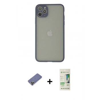 MARSİLYAN™- iPhone 12 Pro Max Kılıf Ahenk Çizgi Serisi - Siyah 20D Premium Cam Ekran Koruyucu + Metal Kamera Lens Koruma Cam - GD