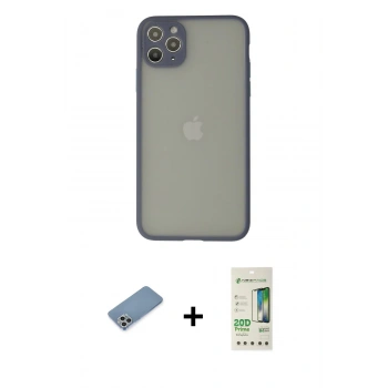 MARSİLYAN™- iPhone 12 Pro Max Kılıf Ahenk Çizgi Serisi - Siyah 20D Premium Cam Ekran Koruyucu + Shine Kamera Lens Koruma Cam - GS