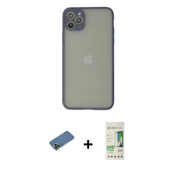 MARSİLYAN™- iPhone 12 Pro Max Kılıf Ahenk Çizgi Serisi - Siyah 20D Premium Cam Ekran Koruyucu + Shine Kamera Lens Koruma Cam - GD