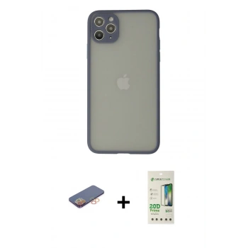 MARSİLYAN™- iPhone 12 Pro Max Kılıf Ahenk Çizgi Serisi - Siyah 20D Premium Cam Ekran Koruyucu + Renkli Kamera Lens Koruma Cam - TU