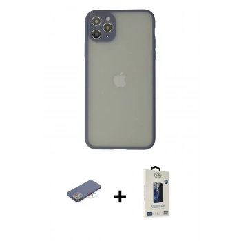 MARSİLYAN™- iPhone 12 Pro Max Kılıf Ahenk Çizgi Serisi - Siyah Bilvis Hayalet Cam Ekran Koruyucu + Renkli Kamera Lens Koruma Cam - MI