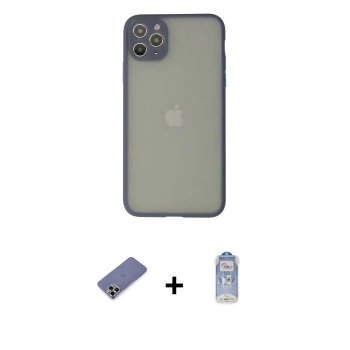 MARSİLYAN™- iPhone 12 Pro Max Kılıf Ahenk Çizgi Serisi - Siyah Joko Magic 5D Cam + Metal Kamera Lens Koruma Cam - GD