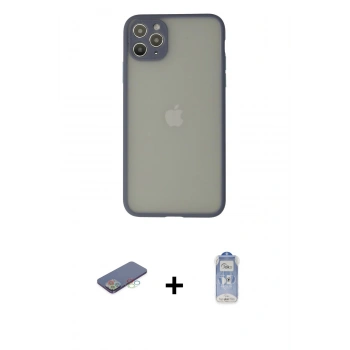 MARSİLYAN™- iPhone 12 Pro Max Kılıf Ahenk Çizgi Serisi - Siyah Joko Magic 5D Cam + Renkli Kamera Lens Koruma Cam - MI