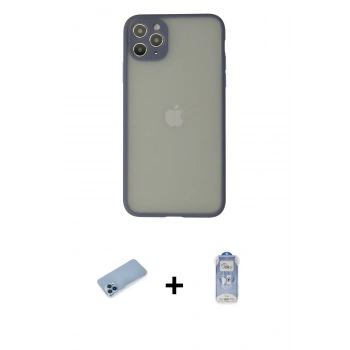 MARSİLYAN™- iPhone 12 Pro Max Kılıf Ahenk Çizgi Serisi - Siyah Joko Magic 5D Cam + Shine Kamera Lens Koruma Cam - MI