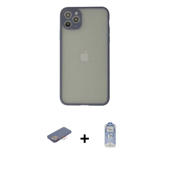MARSİLYAN™- iPhone 12 Pro Max Kılıf Ahenk Çizgi Serisi - Siyah Joko Magic 5D Cam + Renkli Kamera Lens Koruma Cam - PE
