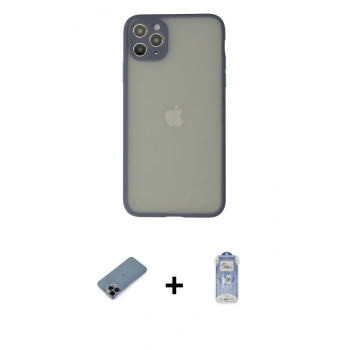 MARSİLYAN™- iPhone 12 Pro Max Kılıf Ahenk Çizgi Serisi - Siyah Joko Magic 5D Cam + Shine Kamera Lens Koruma Cam - SH