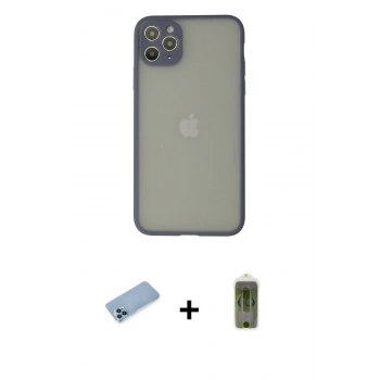 MARSİLYAN™- iPhone 12 Pro Max Kılıf Ahenk Çizgi Serisi - Siyah Joko Magic 5D Hayalet Cam + Shine Kamera Lens Koruma Cam - MI