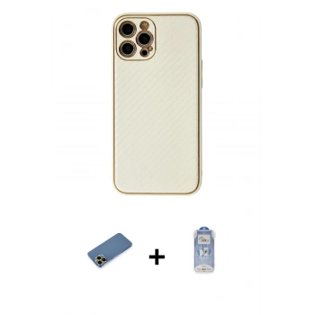 MARSİLYAN™- iPhone 12 Pro Max Kılıf Ahenk Işık - Siyah Joko Magic 5D Cam + Shine Kamera Lens Koruma Cam - GD