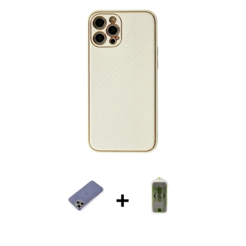 MARSİLYAN™- iPhone 12 Pro Max Kılıf Ahenk Işık - Siyah Joko Magic 5D Hayalet Cam + Metal Kamera Lens Koruma Cam - GD