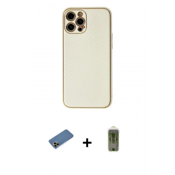 MARSİLYAN™- iPhone 12 Pro Max Kılıf Ahenk Işık - Siyah Joko Magic 5D Hayalet Cam + Shine Kamera Lens Koruma Cam - GD