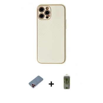 MARSİLYAN™- iPhone 12 Pro Max Kılıf Ahenk Işık - Siyah Joko Magic 5D Hayalet Cam + Metal Kamera Lens Koruma Cam - KI