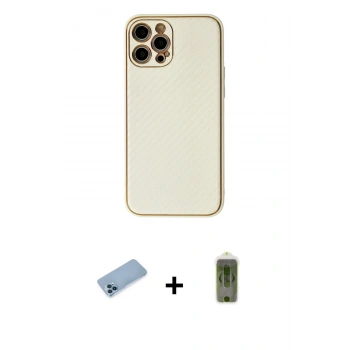 MARSİLYAN™- iPhone 12 Pro Max Kılıf Ahenk Işık - Siyah Joko Magic 5D Hayalet Cam + Shine Kamera Lens Koruma Cam - MI