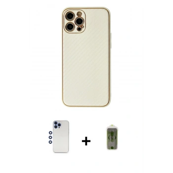 MARSİLYAN™- iPhone 12 Pro Max Kılıf Ahenk Işık - Siyah Joko Magic 5D Hayalet Cam + Shine Kamera Lens - LT